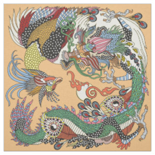Jade Dragon und Gold Phoenix spielen mit einer Per Stoff
