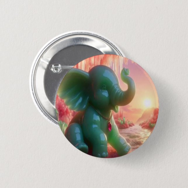 Jade Elephant Button (Vorne & Hinten)