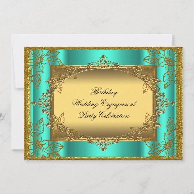 Jade Gold Birthday Wedding Verlobung TEMPLATE Einladung (Vorderseite)