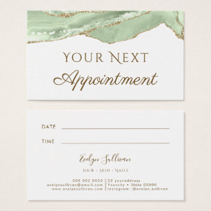 Jade Green Agate Appointing Card