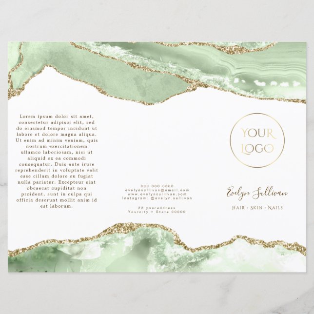 Jade green agate Broschüre (Vorderseite)