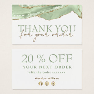 Jade green agate danke Ihnen Discount Card