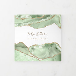 Jade Green Agate Trifold Broschüre