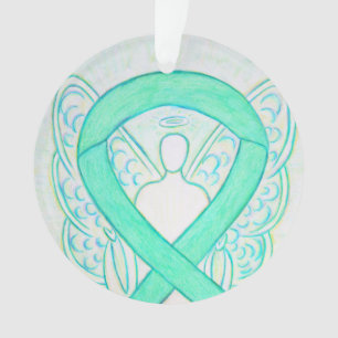 Jade Green Awareness Ribbon Angel Ornaments Ornament