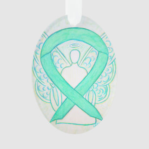 Jade Green Awareness Ribbon Angel Ornement