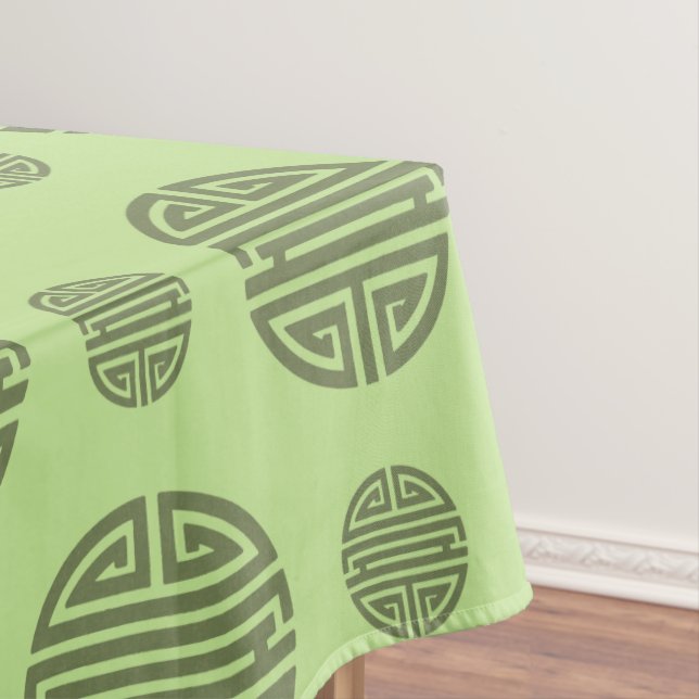 Jade Green Chinese Shou Langlebigkeitsfigur Tischdecke (Beispiel)