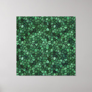 Jade Green Cobbled Patchwork Terrazo Muster Leinwanddruck