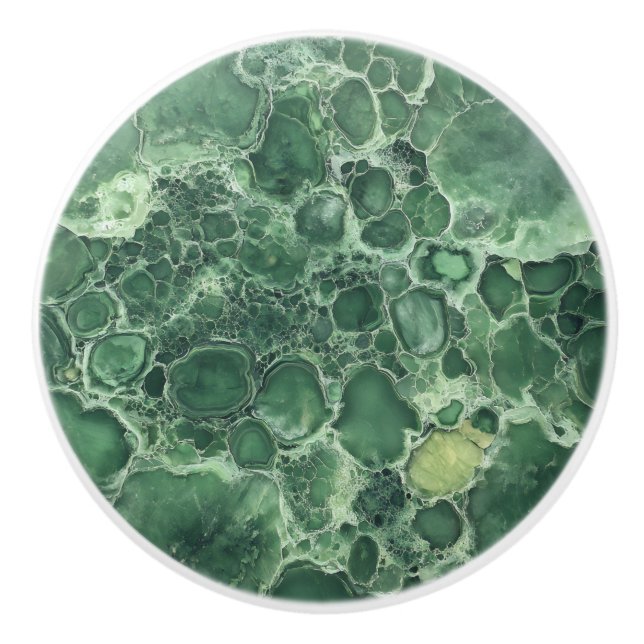 Jade Green Gemstone Pattern Keramikknauf (Vorderseite)