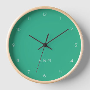 Jade Green Monogram Moderne Minimslist-Initialen Uhr
