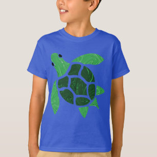 Jade Green Sea Turtle Mosaik Artwork T-Shirt