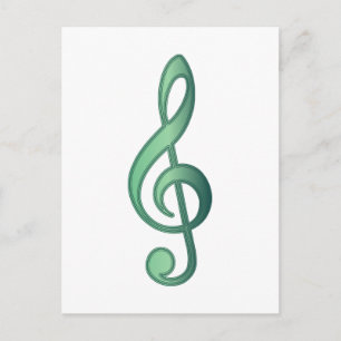 Jade Green Treble Clef Postkarte