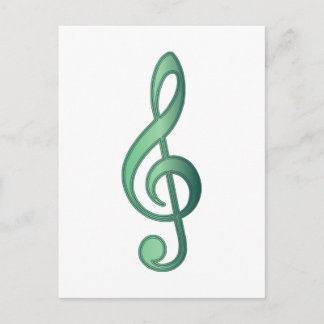 Jade Green Treble Clef Postkarte
