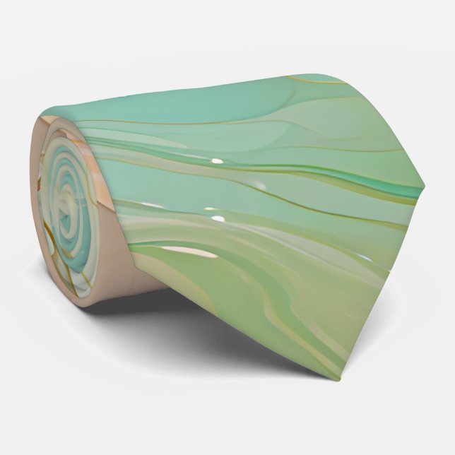 Jade green und Terracotta Krawatte (Gerollt)
