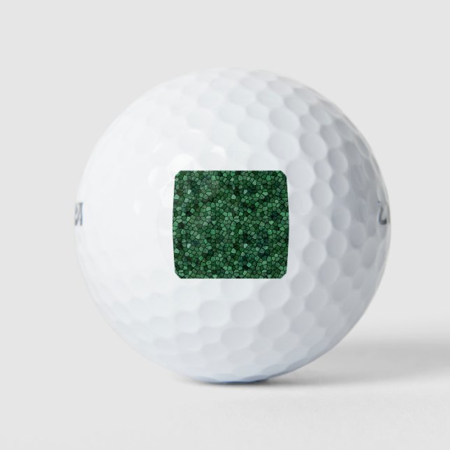 Jade Grünes Kopfsteinpflaster Patchwork Terrazzo M Golfball (Vorderseite)