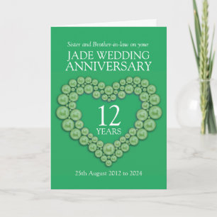 Jade-Hochzeitstag-Schwesterkarte Karte
