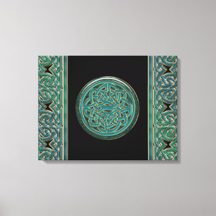 Jade-keltische Ketten und Knoten-Leinwand-Druck Leinwanddruck