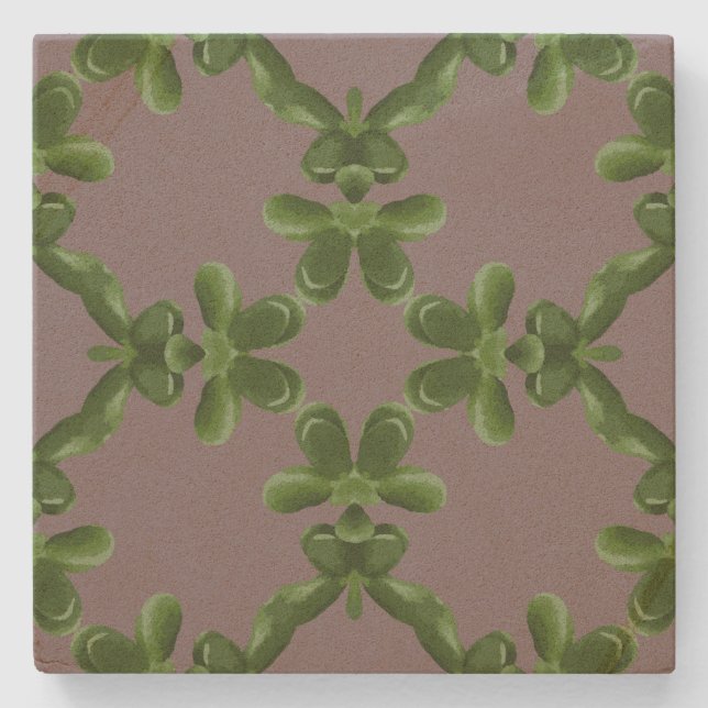 Jade Lattice in Dusty Lilac Steinuntersetzer (Vorderseite)