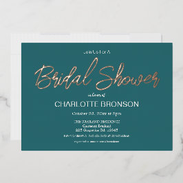 Jade Minimalistisch Script Brautparty Rose Gold Folieneinladung