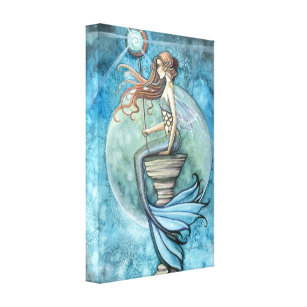 Jade-Mond-Meerjungfrau-Fantasie-Kunst Leinwanddruck