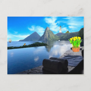 Jade Mountain Resort Postcard Postkarte