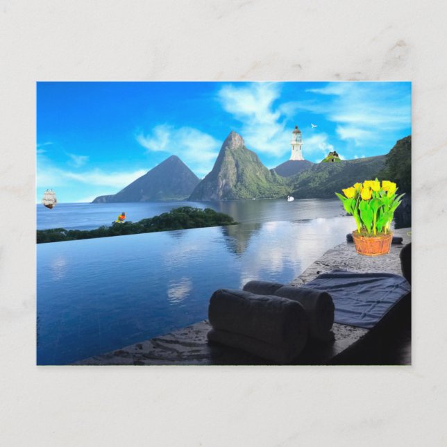 Jade Mountain Resort Postcard Postkarte (Vorderseite)