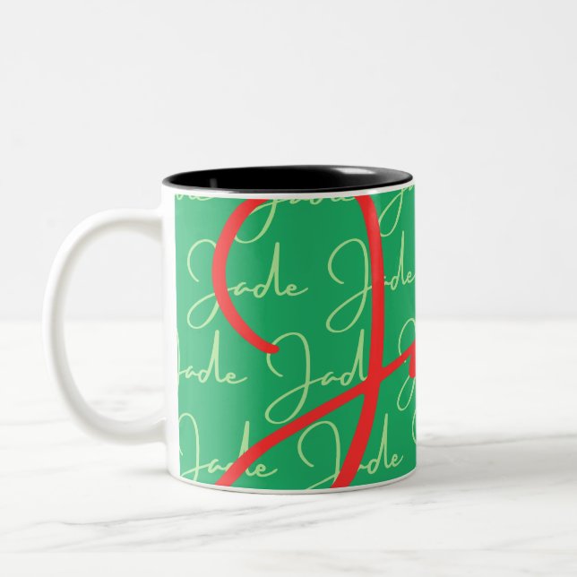 Jade Name Design Pattern Zweifarbige Tasse (Links)