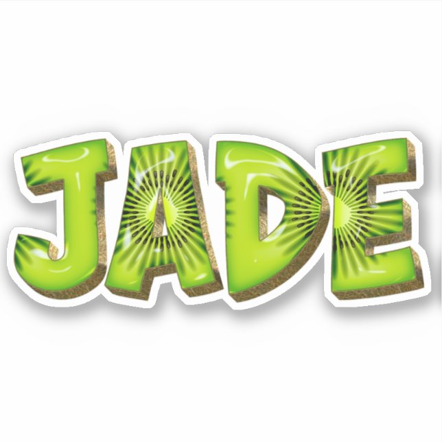 Jade Name Kiwi Design Aufkleber Sticker (Vorderseite)