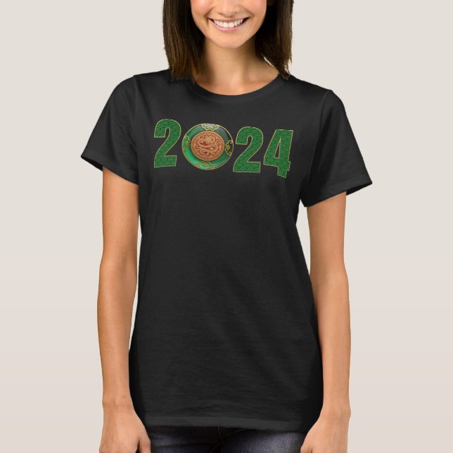 Jade Nouvel An chinois du T-shirt Dragon 2024 (Devant)