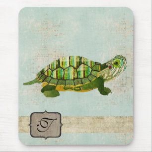Jade-Schildkröte-Monogramm Mousepad