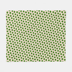 Jade Tree Green Blätter auf Beige Fleecedecke