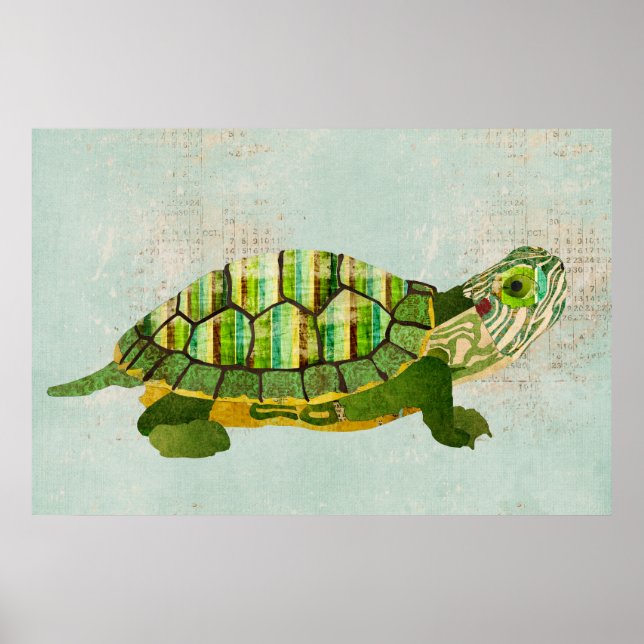 Jade Turtle Azure Art Poster (Vorne)