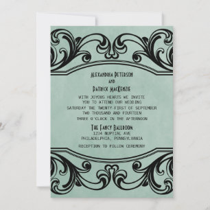 Jade Vintag Wirbel Wedding Invite Einladung