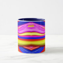 JADE ~ Zany 3D Fraktal ~ Rosa, Gelb und Blau