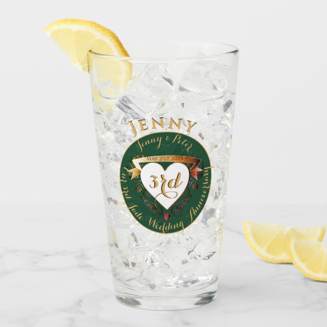 Jadefarbe zum 3. Hochzeitstag Glas (Vorderseite Ice)