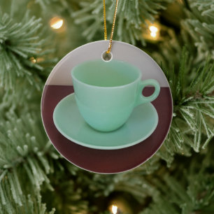 Jadeite Fire-King Tasse Untersetzer Keramik Ornament