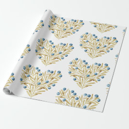 J'adore. Adore Fall. Herbstlaube und Blaubeeren Geschenkpapier