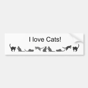 J'adore Cats bumper sticker