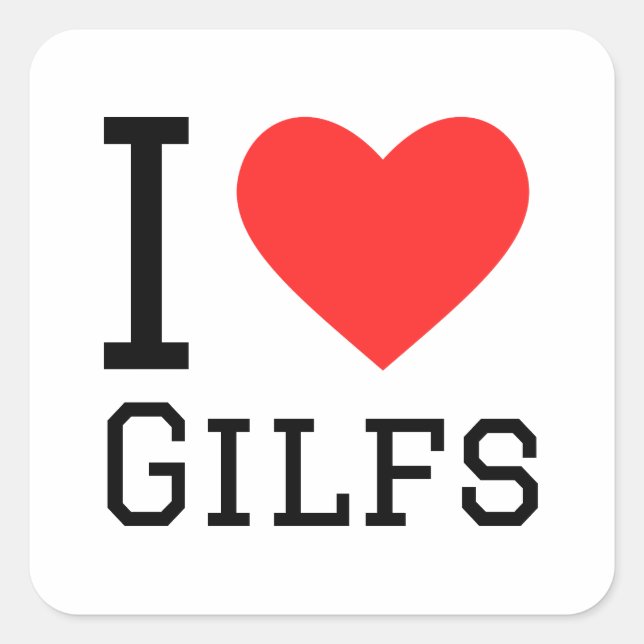 J'adore gilfs carré autocollant (Devant)