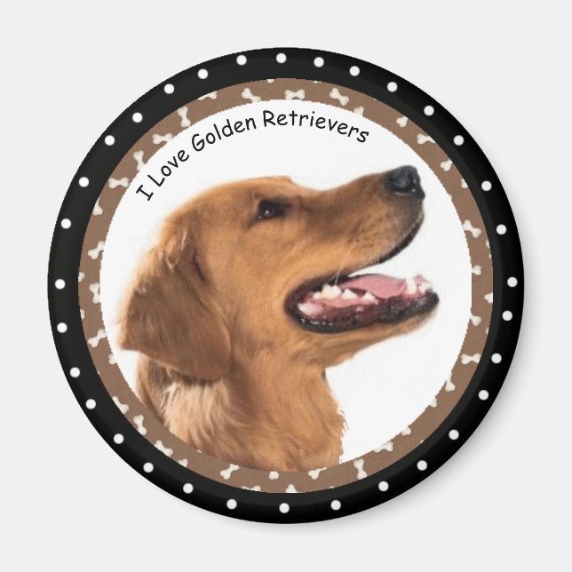 J'adore Golden Retrivers Magnet (Devant)