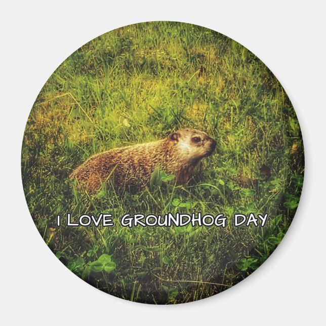 J'adore Groundhog Day aimant (Devant)