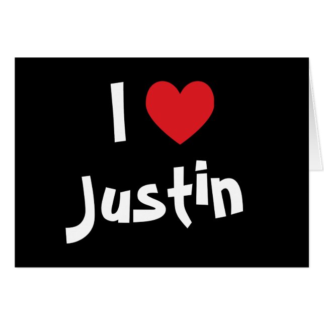 J'adore Justin (Devant horizontal)