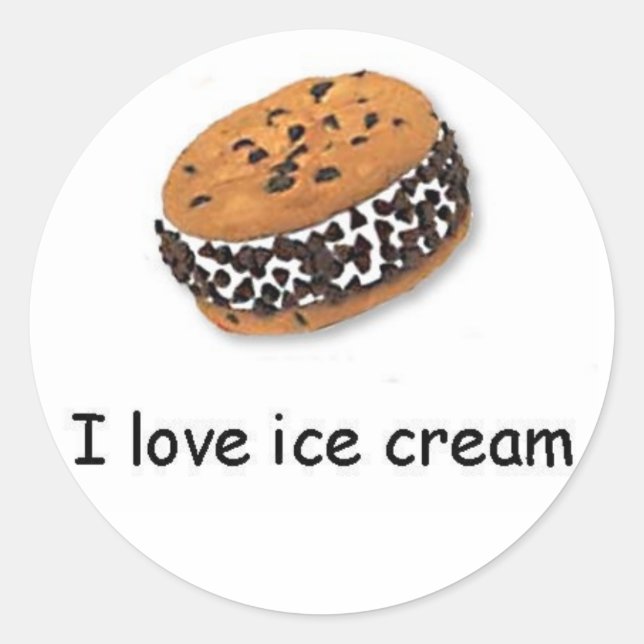 J'adore la glace Cookie Sandwich Sticker (Devant)
