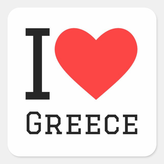 J'adore la sticker carré Grèce (Devant)