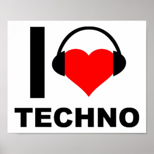 J'adore le poster drôle de techno