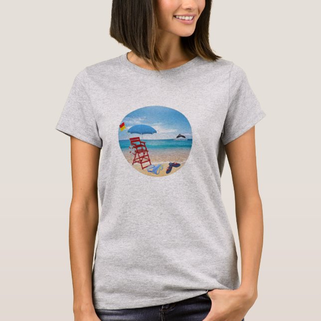 J'adore le T-Shirt de mer de la plage (Devant)