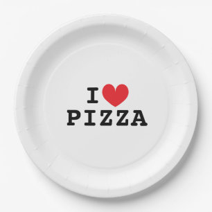 J'adore les assiettes en papier pour fête Pizza