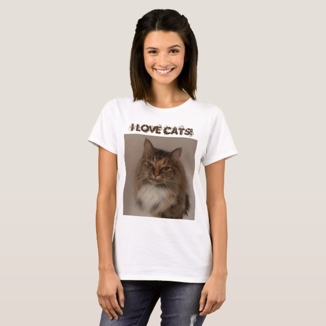 J'adore les chats ! T-shirt (Devant entier)