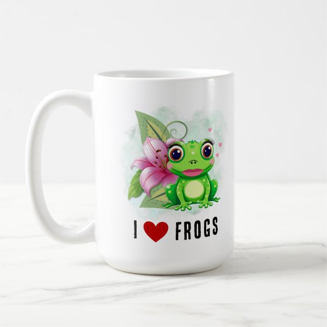 J'adore les grenouilles à café Mug (Gauche)