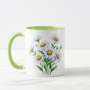 J'adore les marguerites. Aquarelles. Tasse