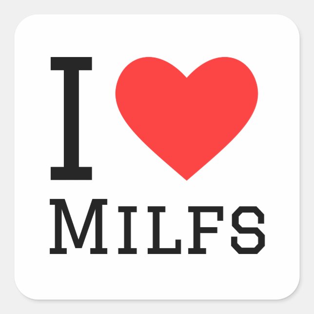 J'adore les stickers carré milfs (Devant)
